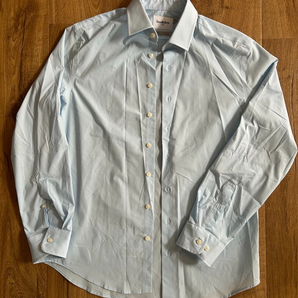 Goodfellow & Co. Men’s Light Blue Button Down Dress Shirt Size M 15–15.5 Neck